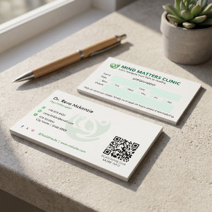 Carte De Visite Clinique de Psychologue Entreprise   Rendez-vous M