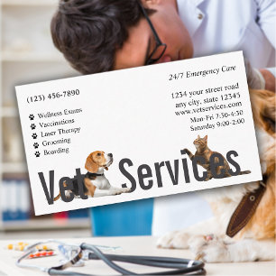 Carte De Visite Clinique de soins aux animaux
