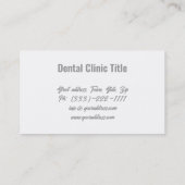 Carte De Visite Clinique de soins dentaires pour blanchir les dent (Dos)