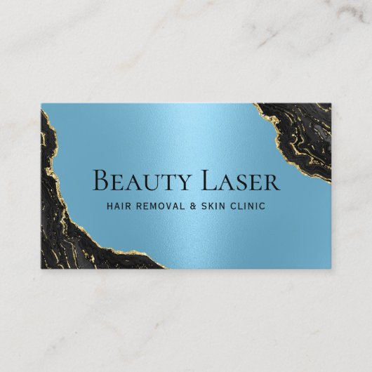 Carte De Visite Clinique d'élimination des cheveux laser en marbre (Devant)