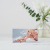 Carte De Visite Clinique d'élimination des cheveux Rose marbre d'o (Debout devant)