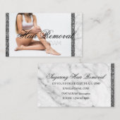 Carte De Visite Clinique d'élimination des cheveux Rose marbre d'o (Devant / Derrière)