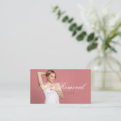 Carte De Visite Clinique d'élimination des cheveux Rose marbre d'o (Debout devant)