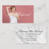 Carte De Visite Clinique d'élimination des cheveux Rose marbre d'o (Devant / Derrière)