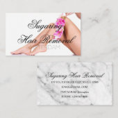 Carte De Visite Clinique d'élimination des cheveux Rose marbre d'o (Devant / Derrière)