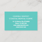 Carte De Visite Clinique dentaire assistante dentaire moderne Dent (Dos)