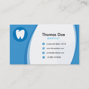 Carte De Visite Clinique dentaire de dentiste bleu avec le logo de