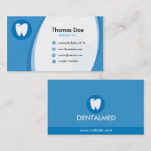 Carte De Visite Clinique dentaire de dentiste bleu avec le logo de (Devant / Derrière)