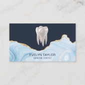 Carte De Visite Clinique dentaire dentiste dents blanchissant bleu (Devant)