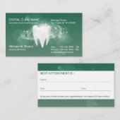 Carte De Visite Clinique dentaire Dentiste Nomination 3d dent (Devant / Derrière)