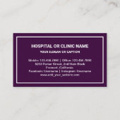 Carte De Visite Clinique dentaire dorée et foncée pourpre (Dos)