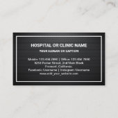 Carte De Visite Clinique dentaire en fibre de carbone Or Dentiste (Dos)
