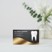 Carte De Visite Clinique dentaire en fibre de carbone Or Dentiste (Debout devant)