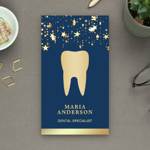 Carte De Visite Clinique dentaire Gold Confetti Gold Tooth Dentist