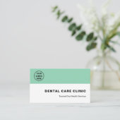 Carte De Visite Clinique dentaire Logo de dentiste Code QR Vert do (Debout devant)