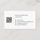 Carte De Visite Clinique dentaire Logo de dentiste Code QR Vert do (Dos)