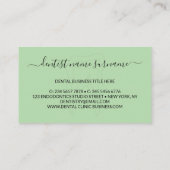 Carte De Visite Clinique dentaire moderne blanchissant dents vert (Dos)