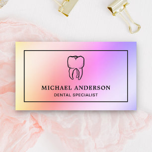Carte De Visite Clinique dentaire moderne Rainbow Foil Dentiste de