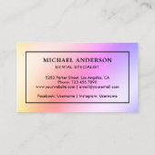 Carte De Visite Clinique dentaire moderne Rainbow Foil Dentiste de (Dos)