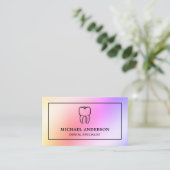 Carte De Visite Clinique dentaire moderne Rainbow Foil Dentiste de (Debout devant)