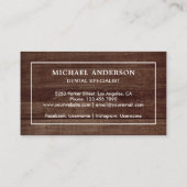 Carte De Visite Clinique dentaire Rustique en bois blanc Dentiste  (Dos)