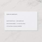 CARTE DE VISITE CLINIQUE DENTAIRE - SIMPLE MINIMUM BLANC (Dos)