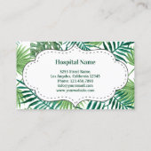 Carte De Visite Clinique dentaire tropicale Feuille Dentiste (Dos)