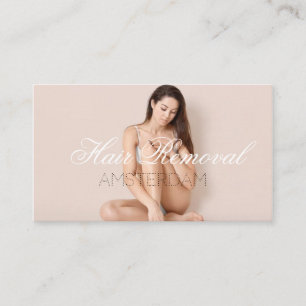 Carte De Visite Clinique d'épilation de la peau Marbre Rose Gold