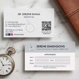 Carte De Visite Clinique d'hypnotiseur Rendez-vous minimaliste