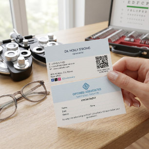 Carte De Visite Clinique d'ophtalmologie Entreprise   Rendez-vous 