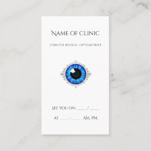 Carte De Visite Clinique d'optométrie Blue Eye