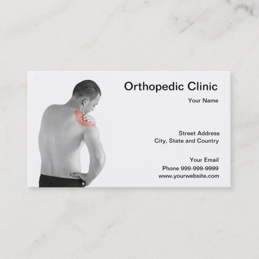 Carte De Visite clinique orthopédique (Devant)