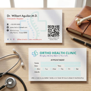 Carte De Visite Clinique orthopédique Rendez-vous propre