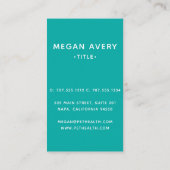 Carte De Visite Clinique vétérinaire moderne Turquoise (Dos)