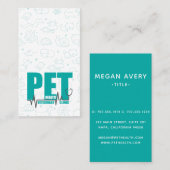 Carte De Visite Clinique vétérinaire moderne Turquoise (Devant / Derrière)