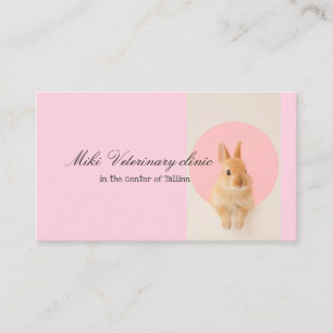 Carte de visite clinique vétérinaire Pink Rabbit