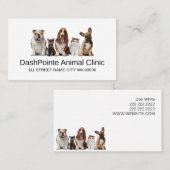 Carte De Visite Clinique vétérinaire pour animaux de compagnie Ref (Devant / Derrière)