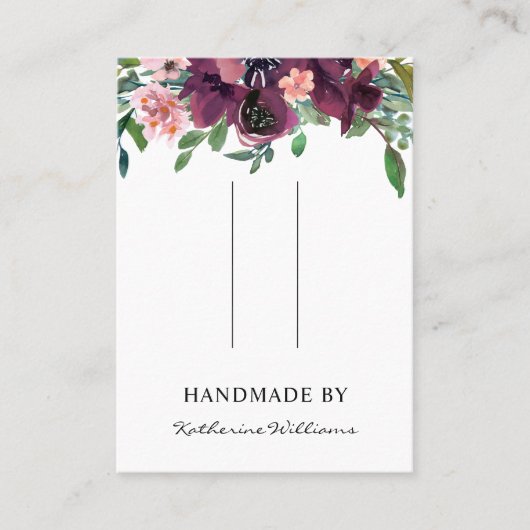 Carte De Visite Clip à cheveux Barrette Display Card Aquarelle Flo (Devant)