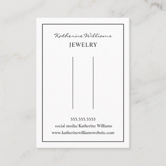 Carte De Visite Clip à cheveux blanc simple| Barrette (Devant)