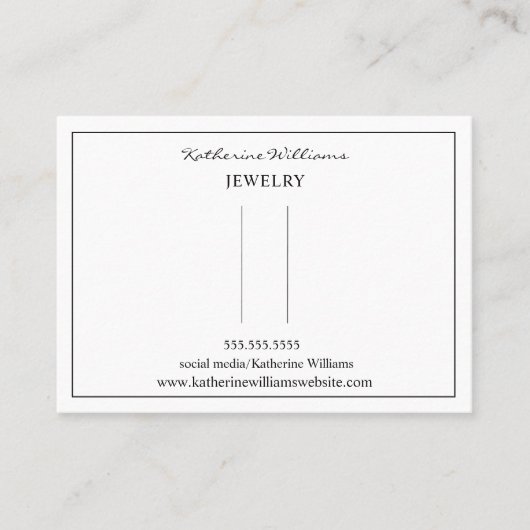 Carte De Visite Clip à cheveux blanc simple| Barrette (Devant)