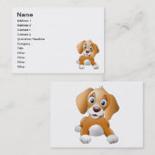 Carte De Visite Clipart Brown de chien (Devant / Derrière)