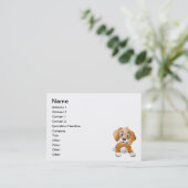 Carte De Visite Clipart Brown de chien (Debout devant)