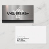 Carte De Visite Clippers à cheveux barber | Ciseaux | Metallique (Devant / Derrière)