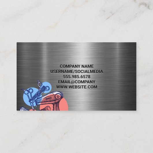 Carte De Visite Clippers | Code QR | Ciseaux (Dos)