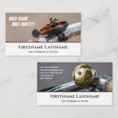 Carte De Visite Clochette de vélo rouillé pour les ateliers de rép (Devant / Derrière)