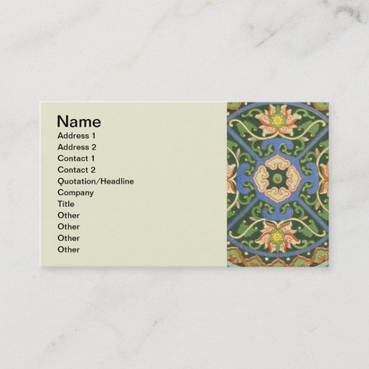Carte De Visite Cloisonne Chine Patter Asiatique Oriental (Devant)