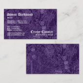 Carte De Visite Cloître déplaisant 02 - Tex Abstact - Violet foncé (Devant / Derrière)