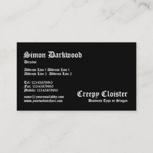 Carte De Visite Cloître déplaisant - noir