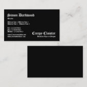 Carte De Visite Cloître déplaisant - noir (Devant / Derrière)