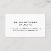 Carte De Visite Closeup oculaire | Tableau de vision (Dos)